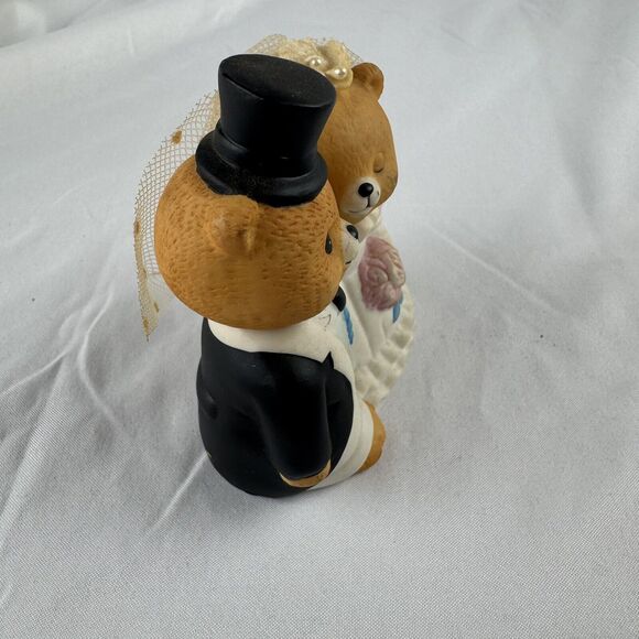 Russ Berrie Vintage Ceramic Wedding Bears Figurine Item 5504 Philippines 3”x3” - Picture 4 of 6